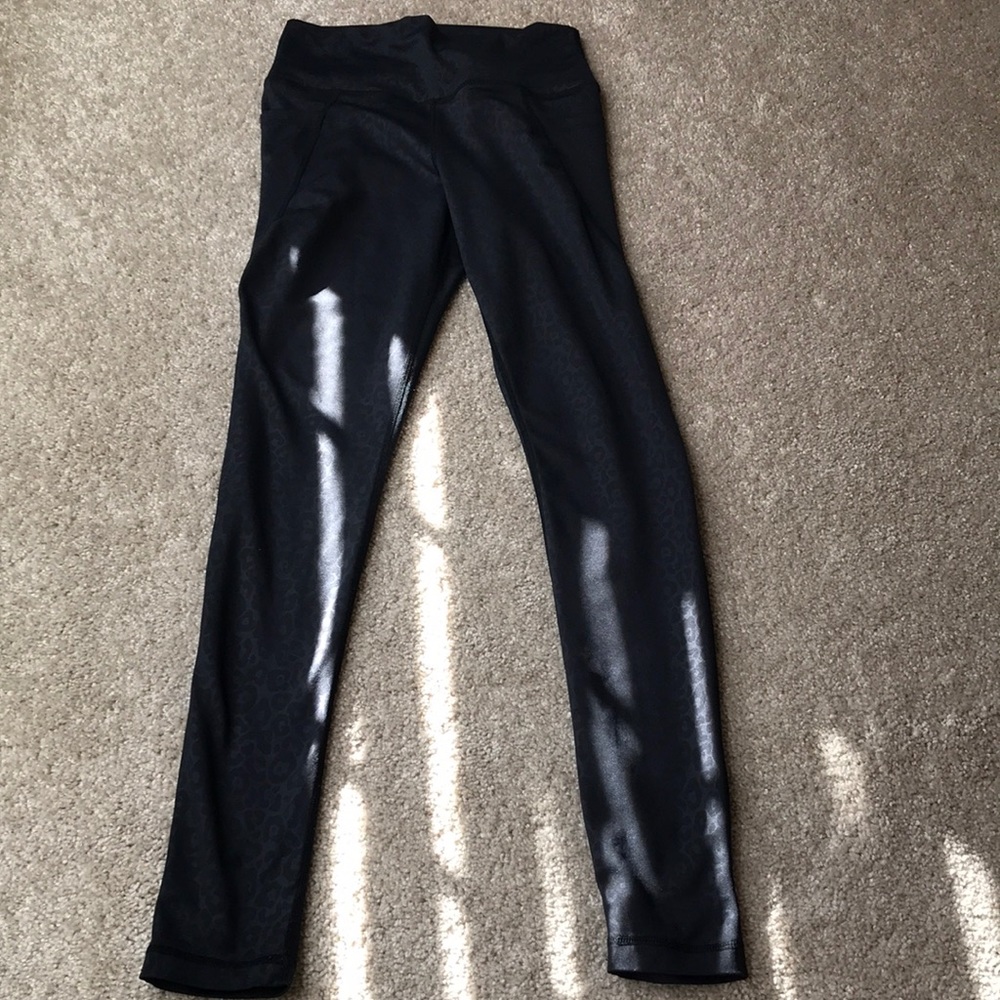 Black leopard print yoga pants.